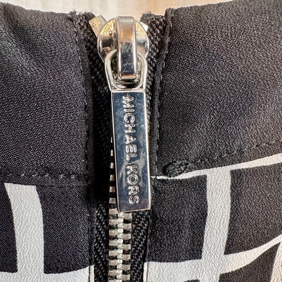 MICHAEL KORS - Geometric Shift Dress Sz 12 Zipper - BLACK WHITE - Picture 4 of 16